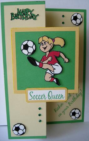 Football/soccer Queen Fold Back with Decoupage by Marion Evans