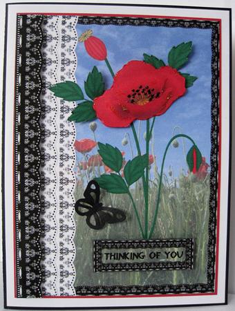 Poppies and Lace Sympathy Thinking of You by Marion Evans