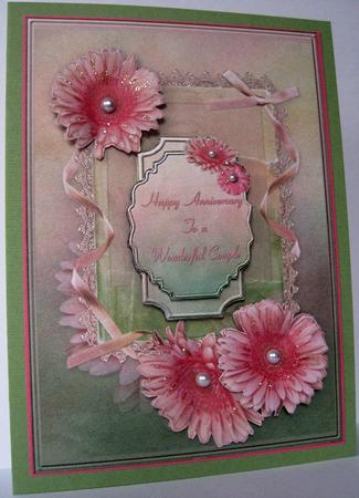 Gentle Gerberas Card Front with Step by Step by Marion Evans