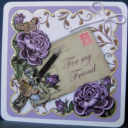 Purple Roses My Friend Ink Saver 8in Scallop Step by Step by Marion Evans