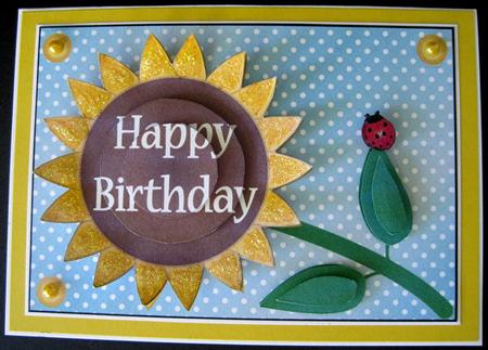 Flower and Ladybird for Birthdays by Marion Evans