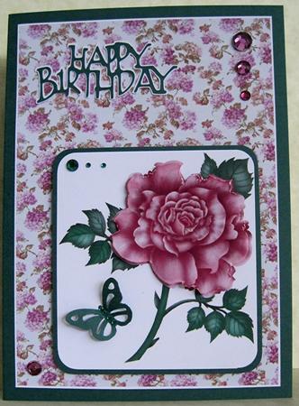 Pink Floral Backing Paper by Marion Evans