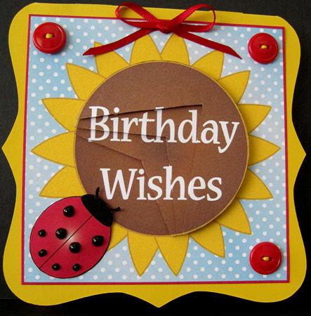 Flower and Ladybird Birthday Topper by Marion Evans