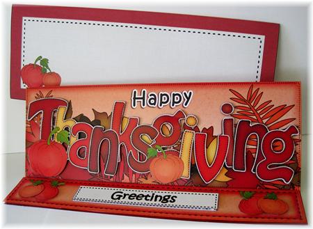 Large Dl Thanksgiving Easel Card Kit N Envelope by Marion Evans