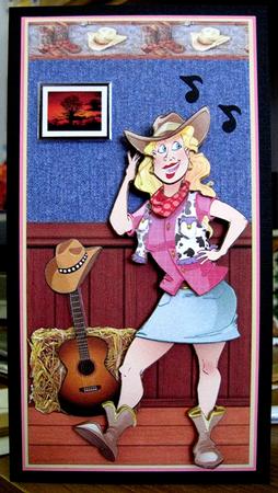 Line Dancer Lady Decoupage Sheet by Marion Evans