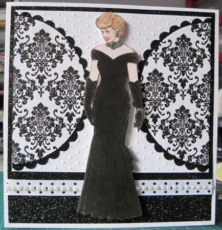 Black & White Damask Background by Marion Evans