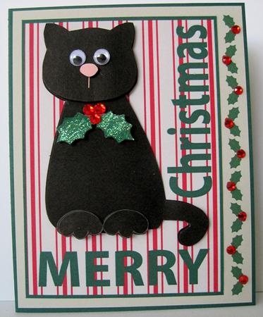 Christmas Cat Decoupage by Marion Evans