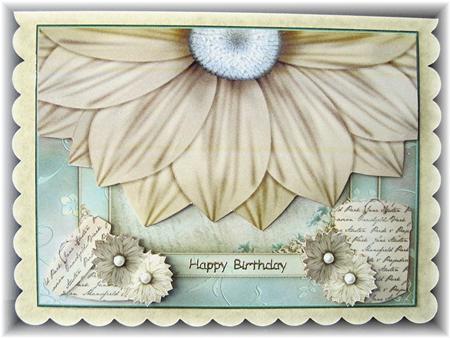 Vintage Petals Faux Envelope Card - Any Occasion by Marion Evans