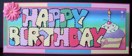 Patchwork Birthday Cupcake by Marion Evans