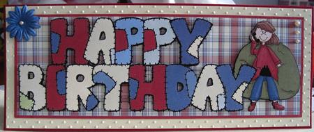 Patchwork Birthday Girl on Phone by Marion Evans
