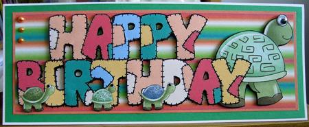 Patchwork Birthday Turtles 3 by Marion Evans