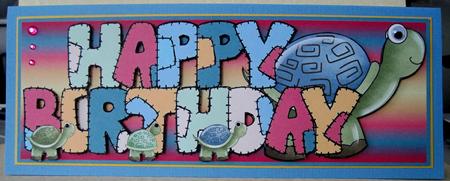 Patchwork Birthday Turtles 2 by Marion Evans