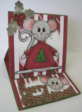 Brand New Christmas Mice 5 Minute Easel Card by Marion Evans