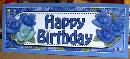 Large Dl Birthday Quick Card N 3D Decoupage by Marion Evans