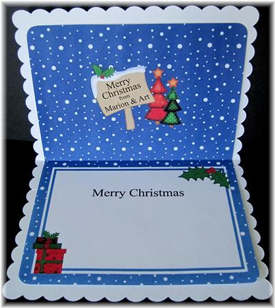 Xmas Personalised Marion & Art Matching A5 Insert by Marion Evans