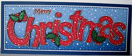 Large Dl Merry Christmas Quick Card 3D Decoupage by Marion Evans