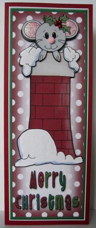 Christmas Chimney Mouse Large Dl Card by Marion Evans
