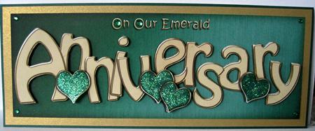 On Our Emerald Anniversary Champagne Large Dl 3D Decoupage by Marion Evans
