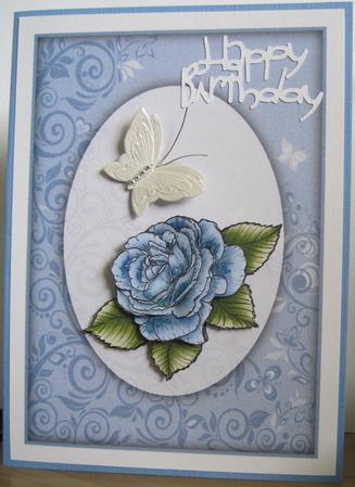 Rich Shade Flourishes & Butterflies A5 Card Front by Marion Evans