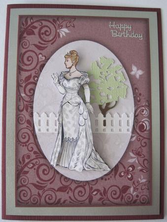Rich Shade Flourishes & Butterflies A5 Card Front by Marion Evans