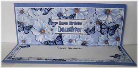 Birthday Daughter Butterflies Large Dl Matching Insert by Marion Evans