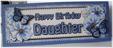 Large Dl Birthday Daughter Floral Butterflies 3D Decoupage by Marion Evans