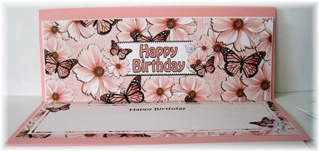 Birthday Floral Butterflies Large Dl Matching Insert by Marion Evans