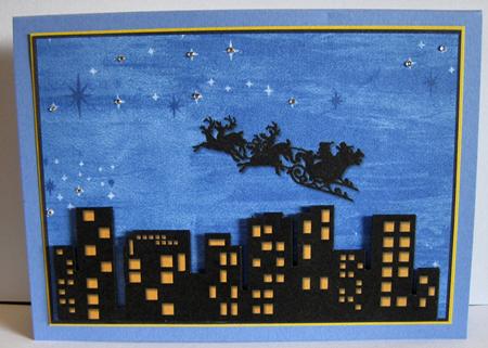 Santa Flies Over the City by Marion Evans