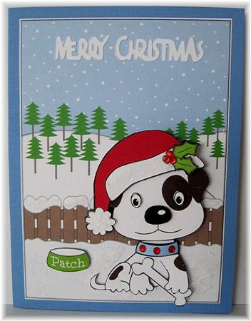 Patch the Dog Christmas Decoupage by Marion Evans