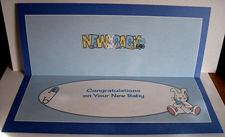 Insert for Cute Bunny and Blue Pram New Baby Large Dl by Marion Evans