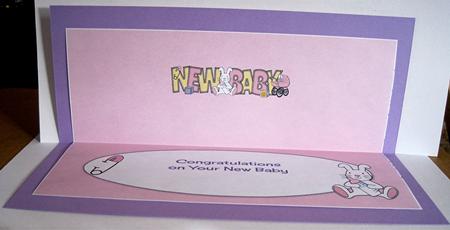 Insert for Cute Bunny and Pink Pram New Baby Large Dl by Marion Evans