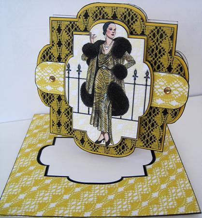 Shaped Layered Card - 1929 Evening Ensemble by Marion Evans
