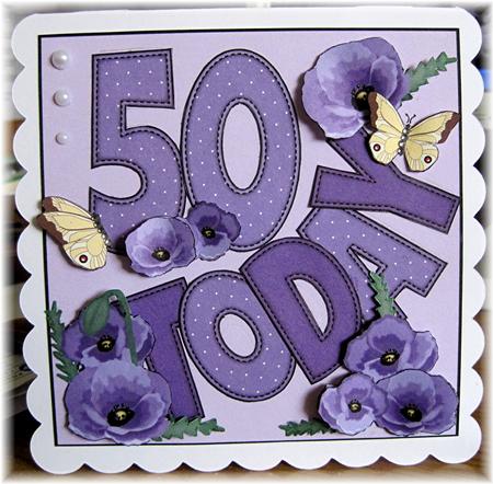 'any Age' with Purple Poppies & Butterflies Mini Kit by Marion Evans