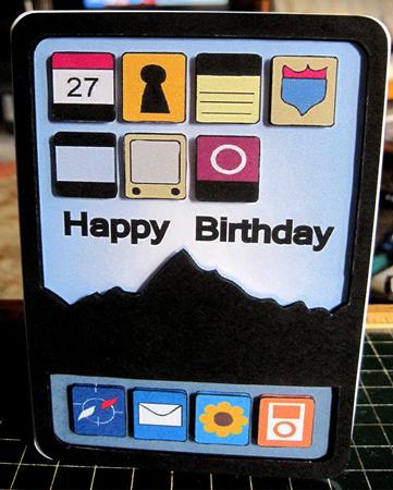 Ipad Tablet Computer A5 Print and Fold Card by Marion Evans