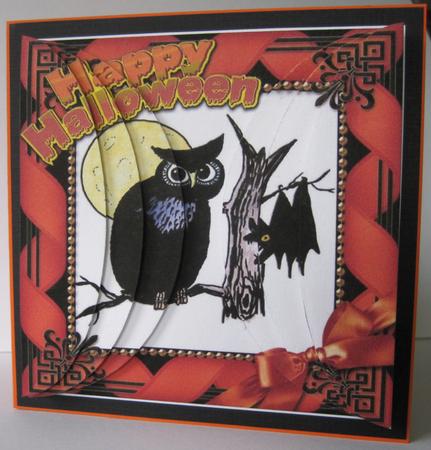 Hoot Halloween 5inch Side by Side Rounded Stacker by Marion Evans
