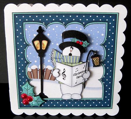 8x8 Christmas Singing Snowman Rio Mini Kit 3D Decoupage by Marion Evans