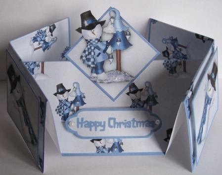 Frosty Fun Double Diamond Fold Card by Marion Evans