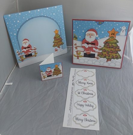3D Animated Sleeps Till Santa Christmas Tree Countdown Card Kit - Santa by Marion Harding