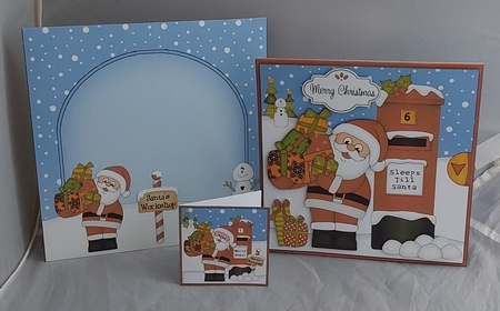 3D Animated Sleeps Till Santa Christmas Postbox Countdown Card Kit - Santa has an Xmas Stocking by Marion Harding