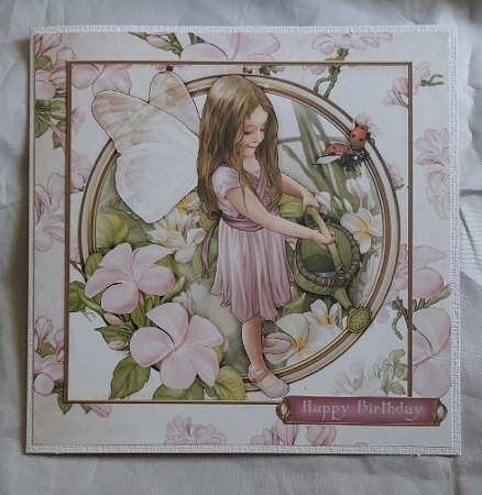 Forest Fairy Evie Light Pink 7x7 Quick Card by Marion Harding