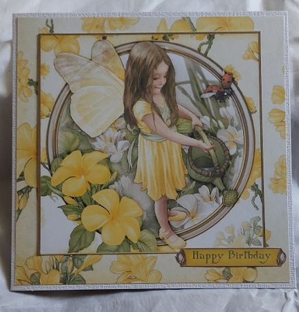 Forest Fairy Evie Yellow 7x7 Quick Card by Marion Harding