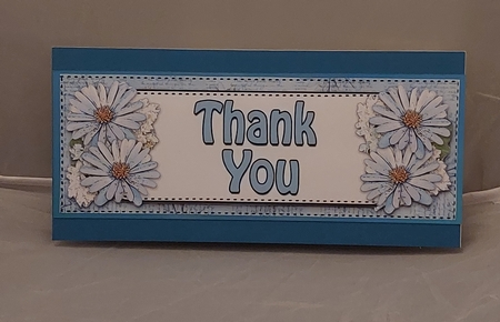Large DL THANK YOU Daisies Floral 3D decoupage by Marion Harding