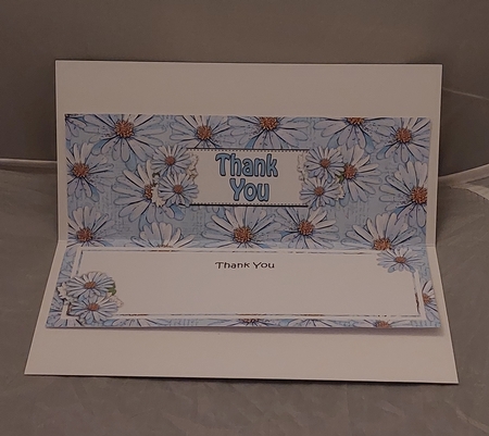 Large DL THANK YOU Daisies Floral matching insert by Marion Harding