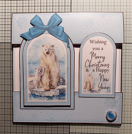 Polar Bear and Cub Tent Fold Window Card by Marion Harding