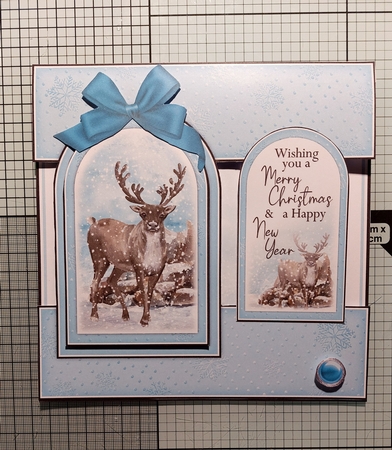 Reindeer Tent Fold Window Card by Marion Harding