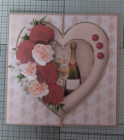 Champagne for Two - Offset Heart Card Mini Kit by Marion Harding