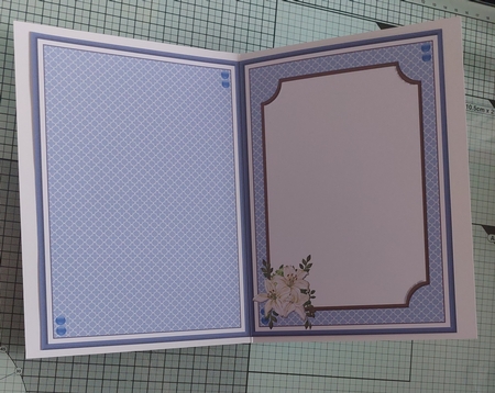 A5 Blue Sympathy Cross Blank Insert  by Marion Harding