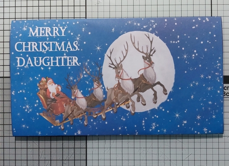 Santa on his sleigh money wallet (Daughter). by Marion Harding