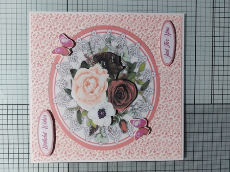 Beautiful  Roses  on Lace by Marion Harding
