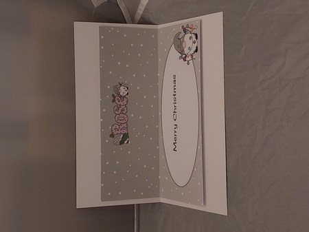 Christmas Gnomes with decorations ROSE large dl insert by Marion Harding